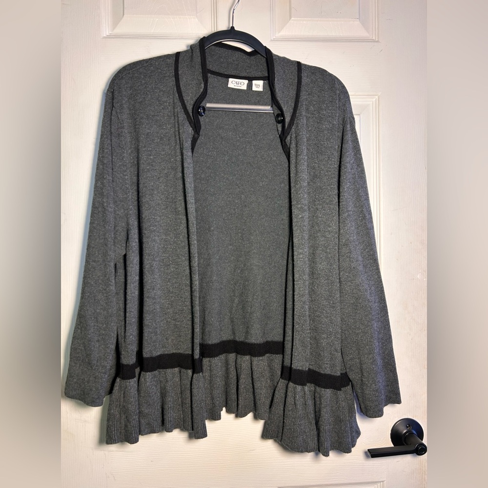 Cato Gray and Black Women's Cardigan